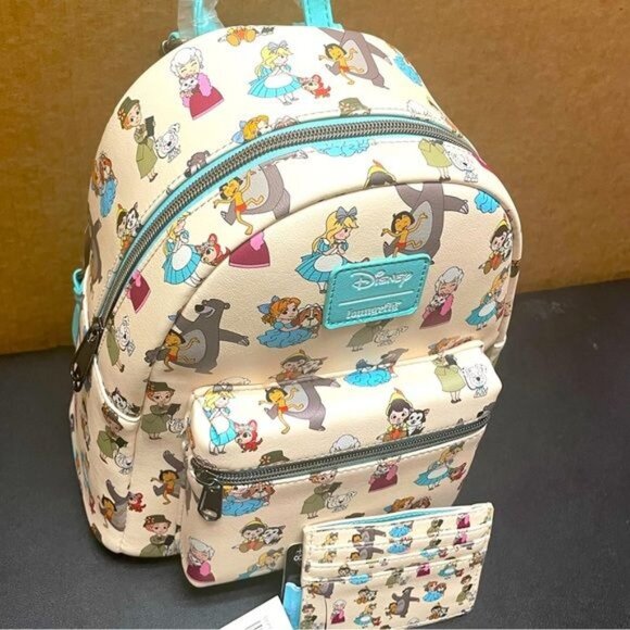 DISNEY Loungefly Disney Pets Chibi Animals Love Mini Backpack & Card Holder - Picture 8 of 15